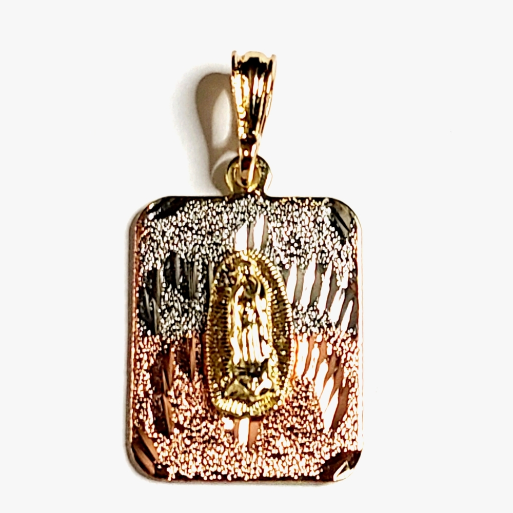 Virgin Mary Tri-color Gold Plated Pendant